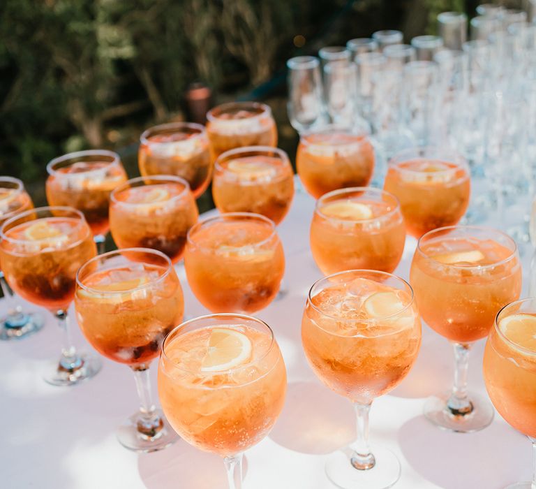 Colourful wedding cocktails 