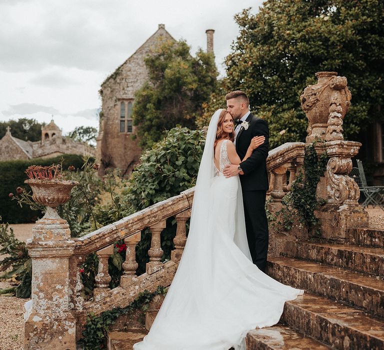 Brympton House Somerset wedding venue with cute couple at wedding 