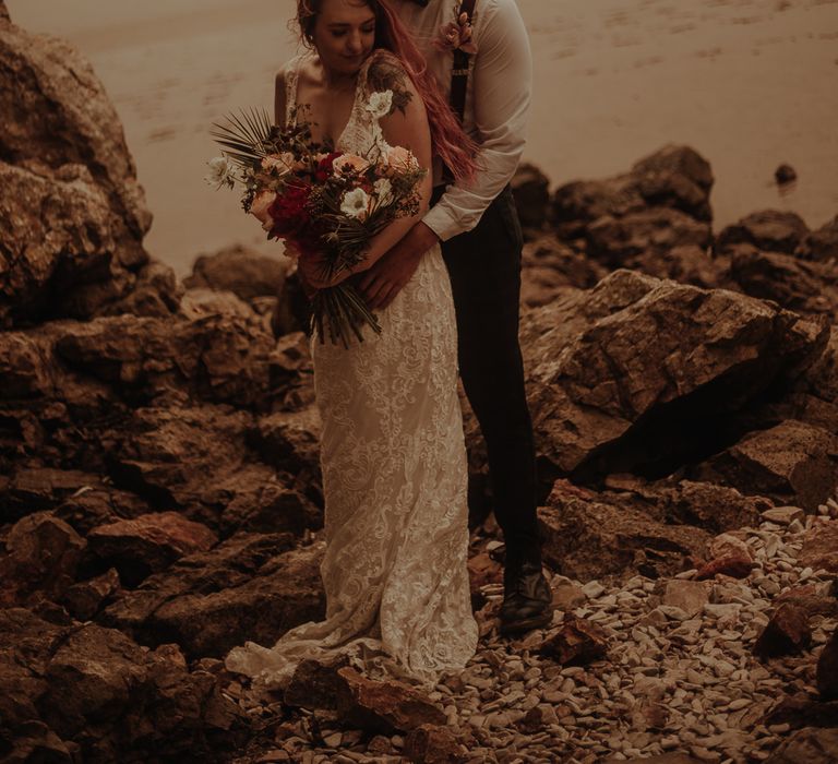 Bride and groom portrait in the Lake District