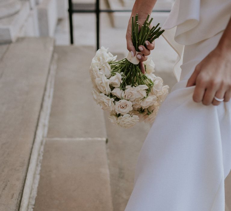 White rose wedding bouquet