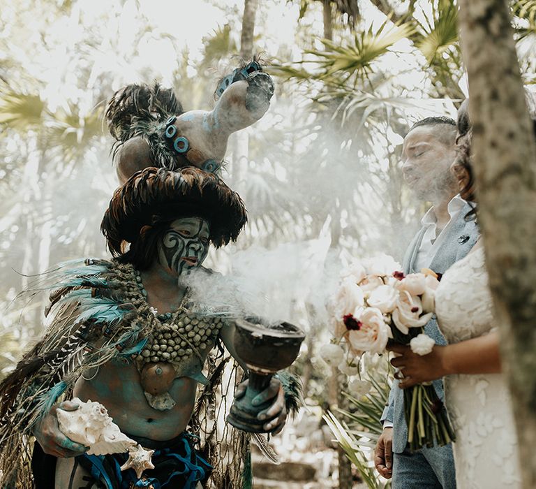 Traditional Mayan wedding ceremony in Tulum