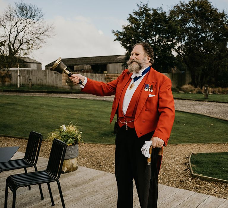 Wedding bell ringer for autumnal October wedding 