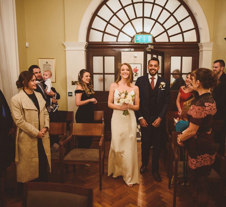 Newly wed couple at Town Hall 