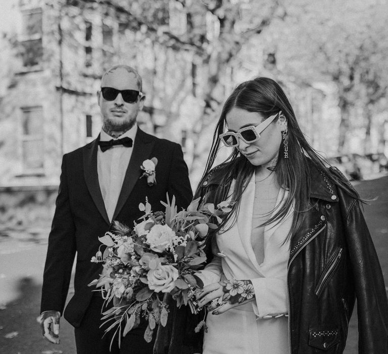 black and white wedding portrait by Epic Love Story 