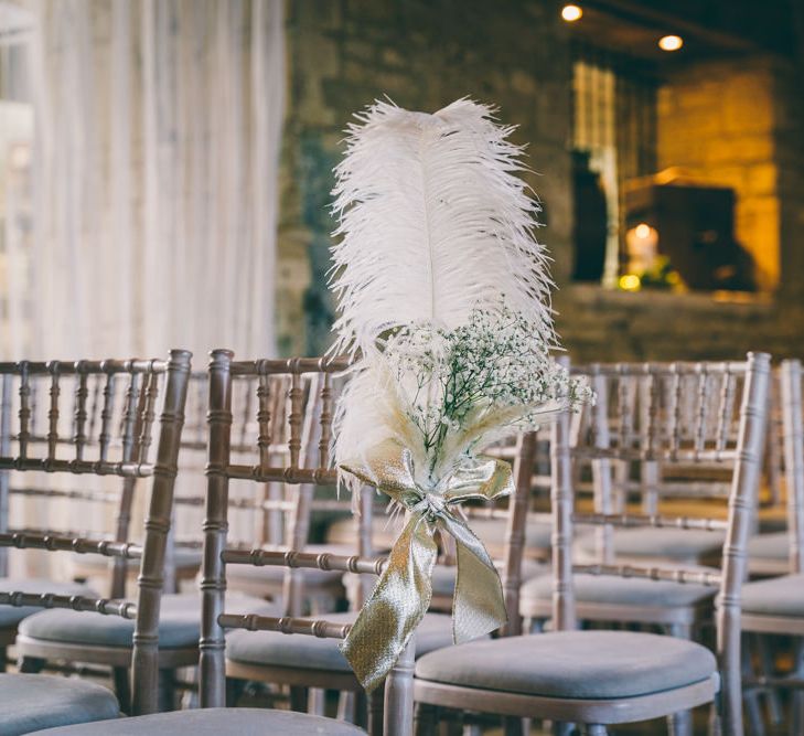 Feather chair back decor 