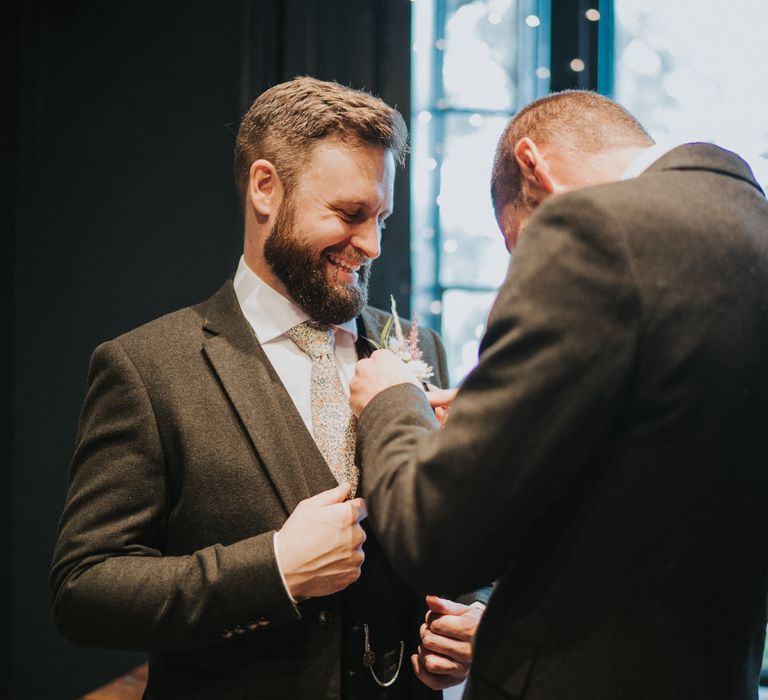 Groom preparations at Norwich wedding venue