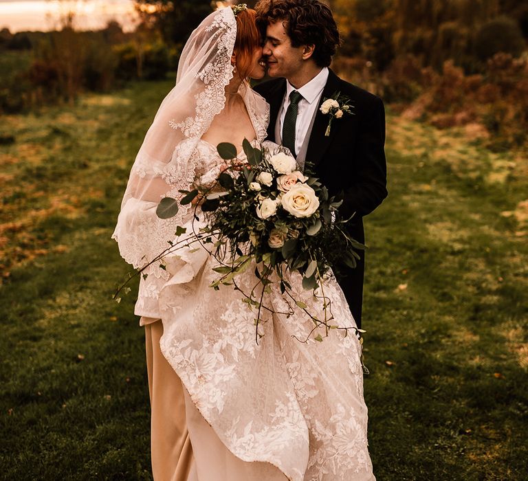 Bride and groom share a moment