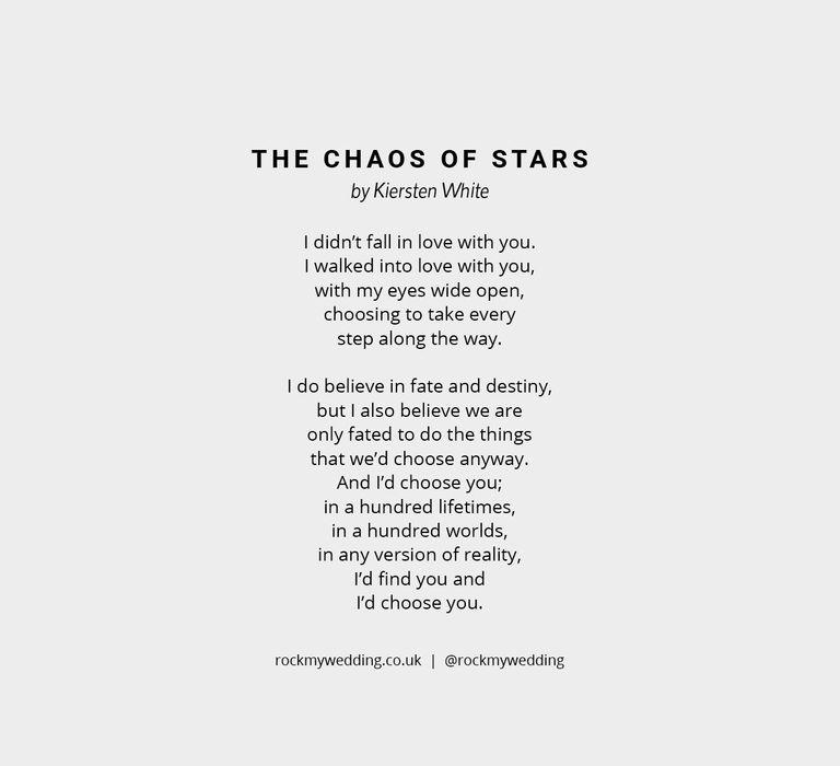 The Chaos of Star by Kiersten White | Wedding readings from books