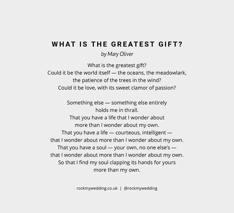 what is the greatest gift mary oliver