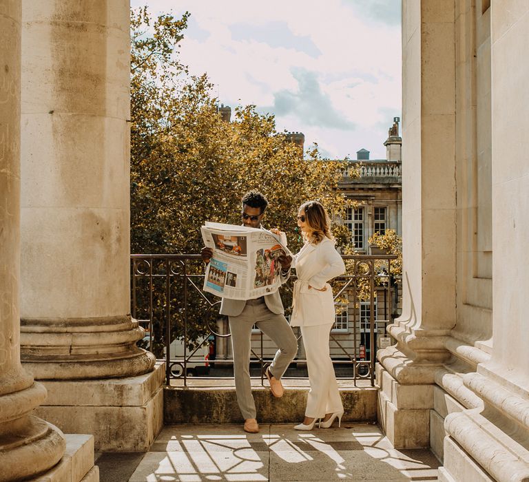 Bride and groom at Portsmouth Guidhall elopement 