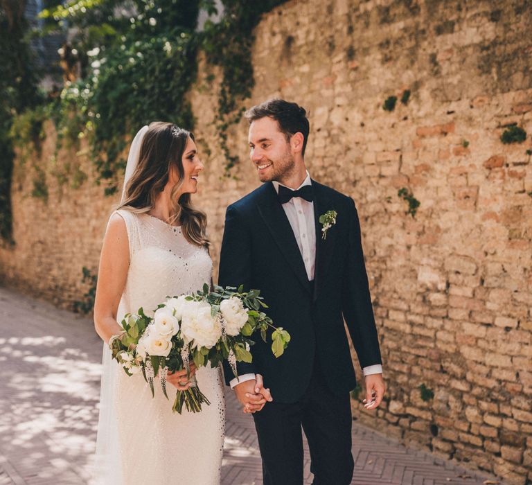 Tuscany wedding photography bride and groom on the streets of Italy