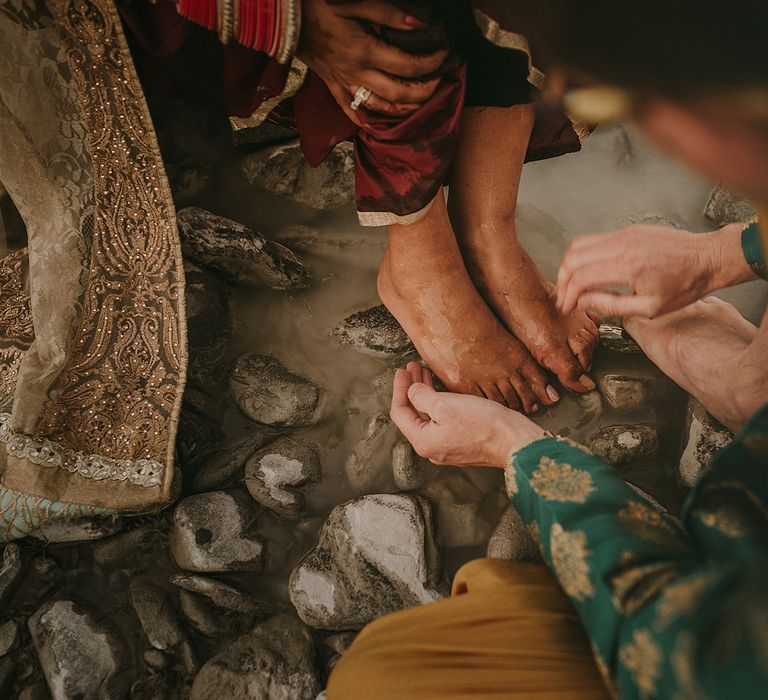 A traditional Pubjabi feet washing ritual was performed