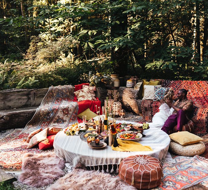 Alfresco fine dining with vegan grazing platter