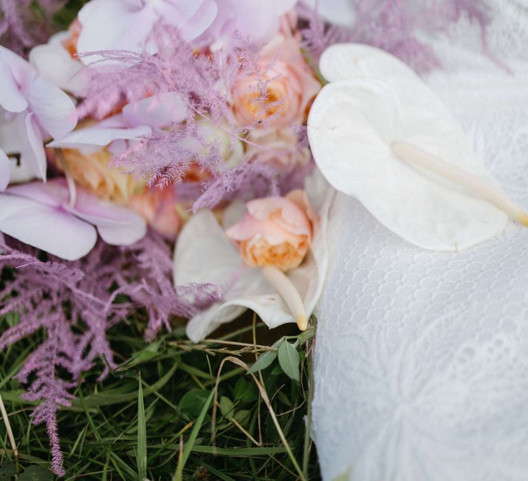 Lilac florals with white flowers