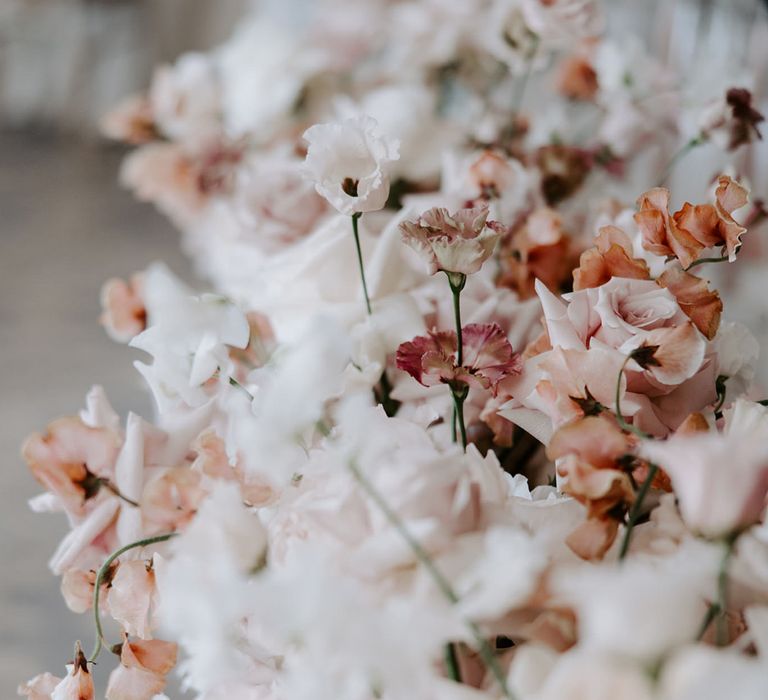 Pale pink and white wedding bouquet for the bride 