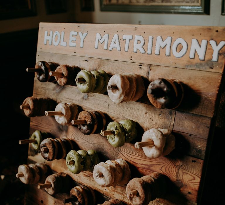 DIY Holey Matrimony doughnut wall