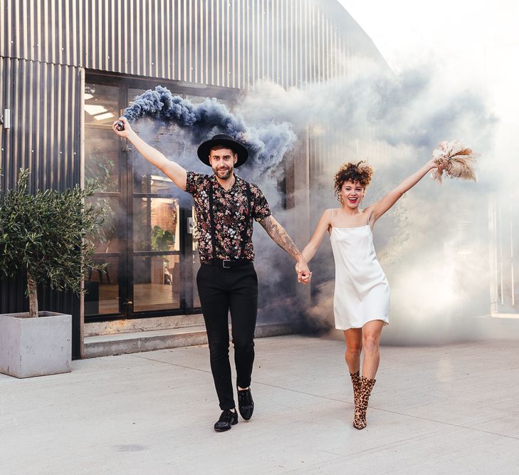 Stylish bride and groom portrait at The Shack Revolution 