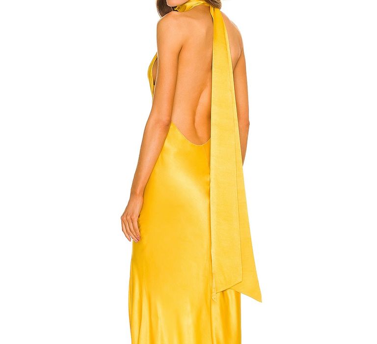 Gold bridesmaid dress from Sau Lee / Revolve 