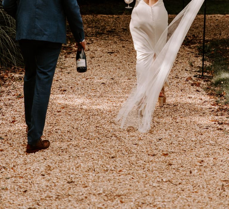 Open back bespoke wedding dress