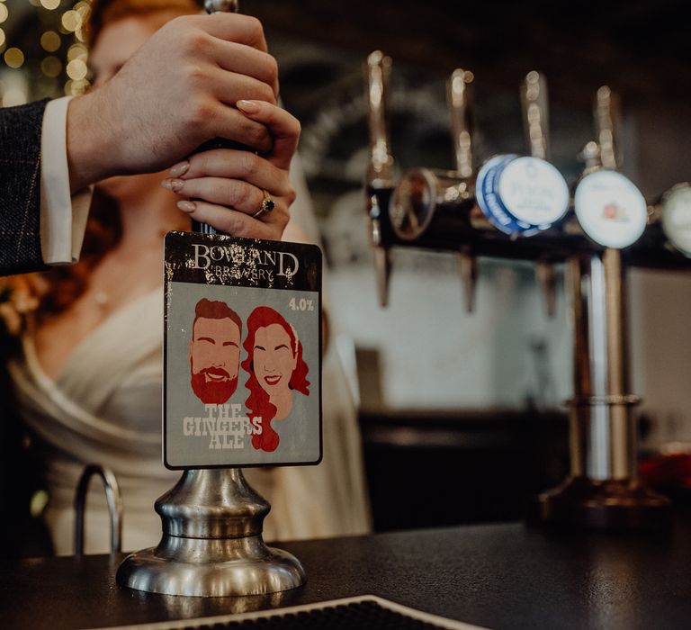 Bespoke beer at Holmes Mill Brewery wedding 