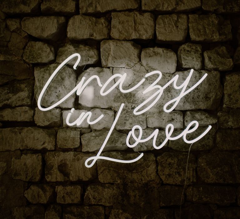 Crazy in love neon wedding sign 