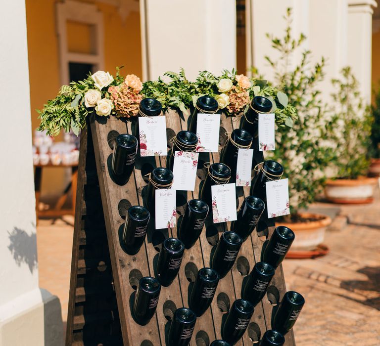 Red wine rack table plan