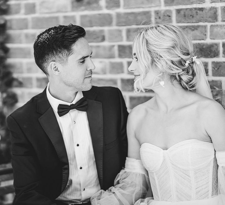 Romantic bride and groom photo at Primrose Hill Farm