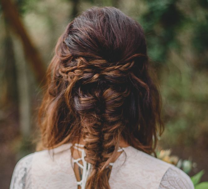 Loose fishtail braid for wedding hairstyles for Black brides.