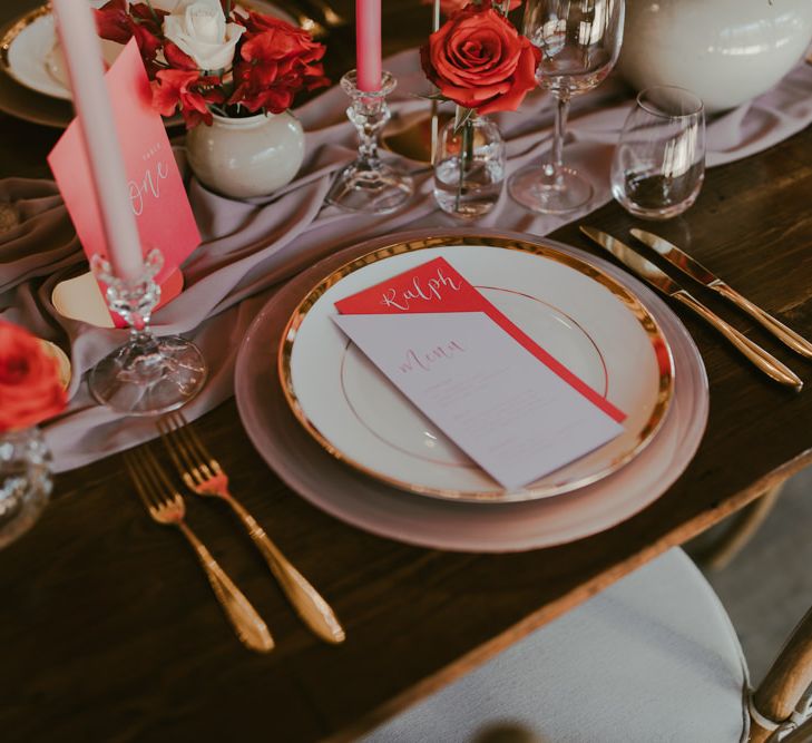 Coral tablescape