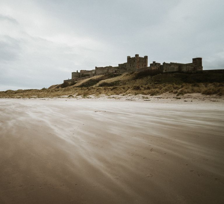 Beach shot with Bamburgh Castle in the background