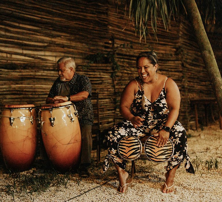 Traditional live musical entertainment for outdoor destination wedding in Tulum 