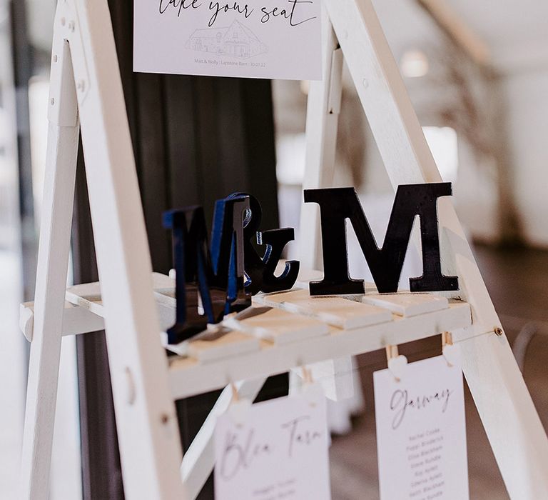 DIY ladder wedding table plan 