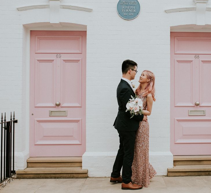 Bride and groom portraits at Jospeh Turner Studios 