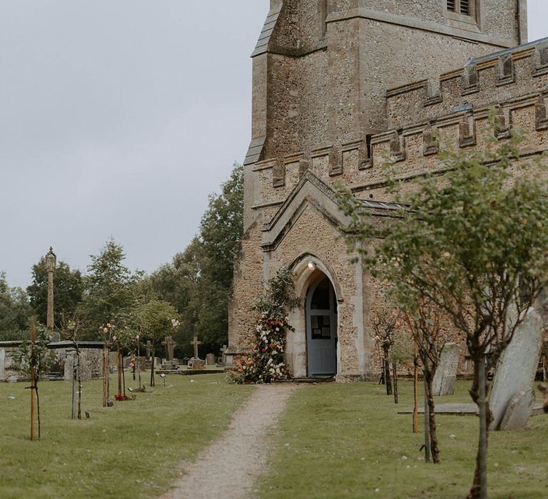 Autumn wedding with church ceremony