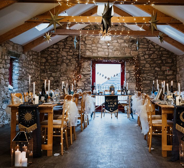 Intimate wedding breakfast for 20 guests at winery wedding venue in Cornwall 