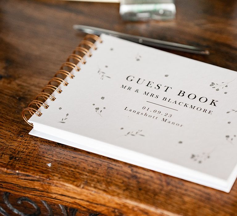 Traditional wedding guest book for classic wedding 