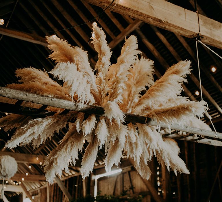 Pampas grass flower installation 