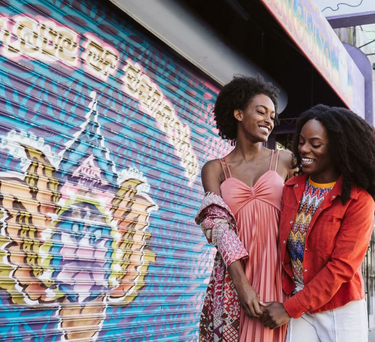 Bride and bride-to-be San Francisco Engagement photos at Haight-Ashbury