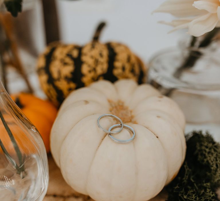 White pumpkins wedding decoration