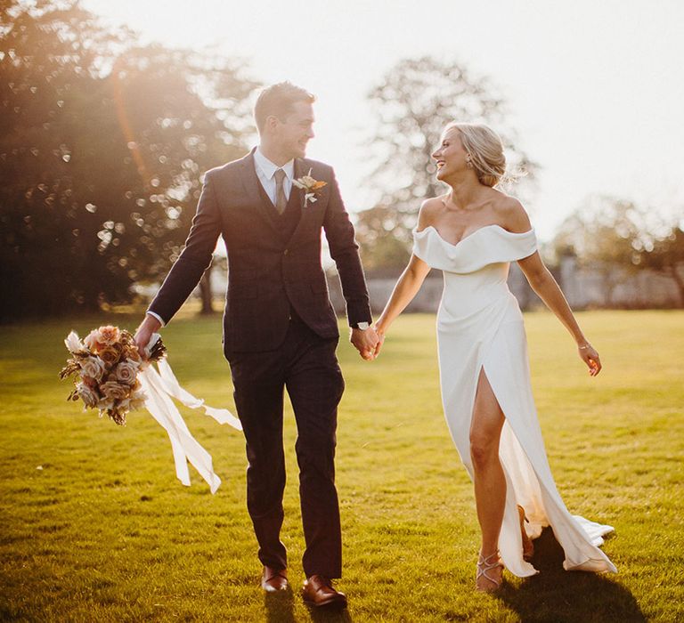 Bride and groom at their country house wedding venue, Elmore Court 