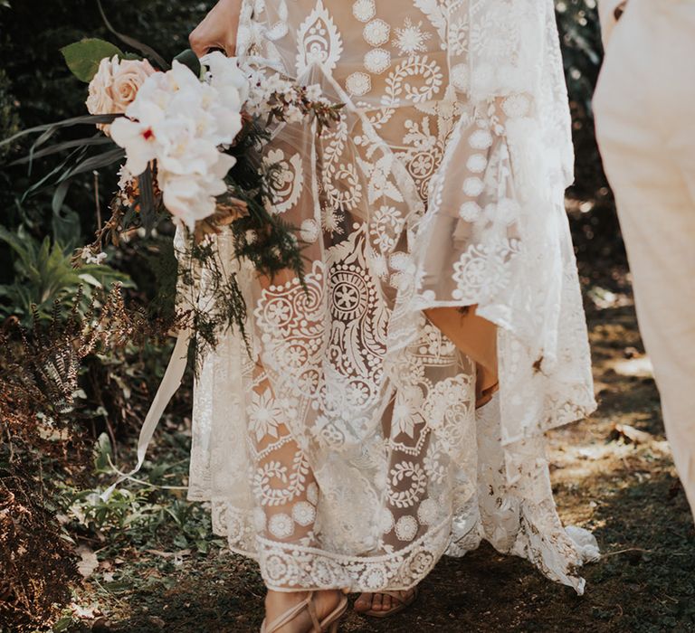 Boho lace wedding dress by Rue De Seine 