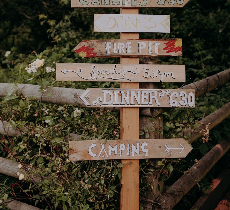 DIY wedding sign made from wooden pallet and hand painted