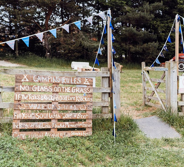 Deepdale Farm wedding venue with a camping field, burning and tractors 