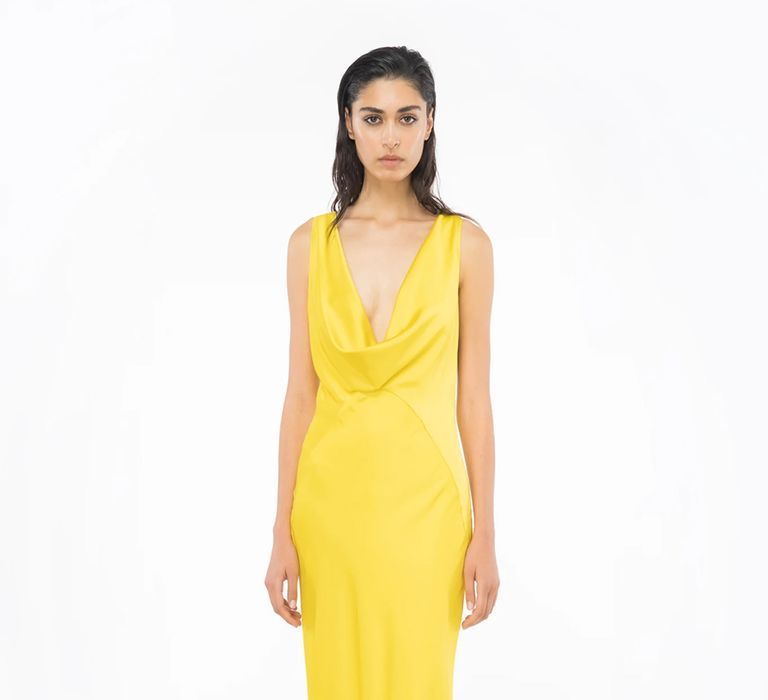 Lemon yellow bridesmaid dress from Pinko