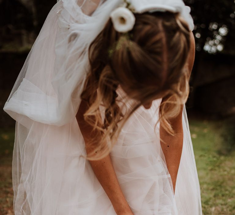 Wedding Dr Martens with blue laces and silver sixpence 