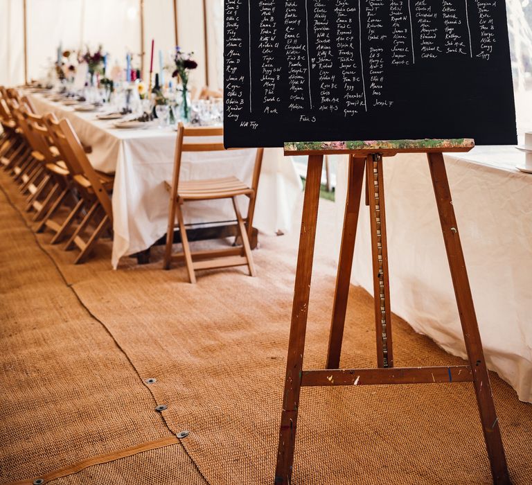 DIY marquee wedding and table plan