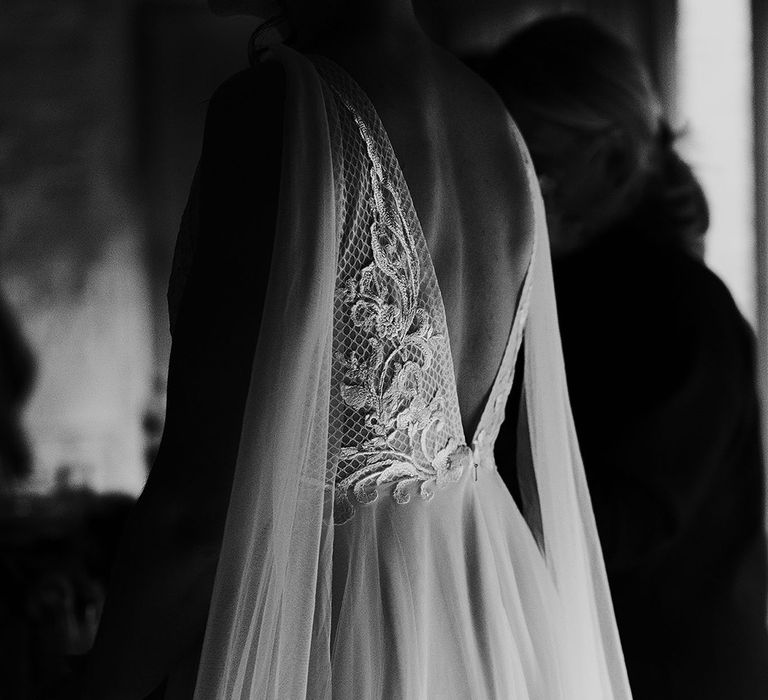 Watteau train detail wedding dress from Made With Love Bridal