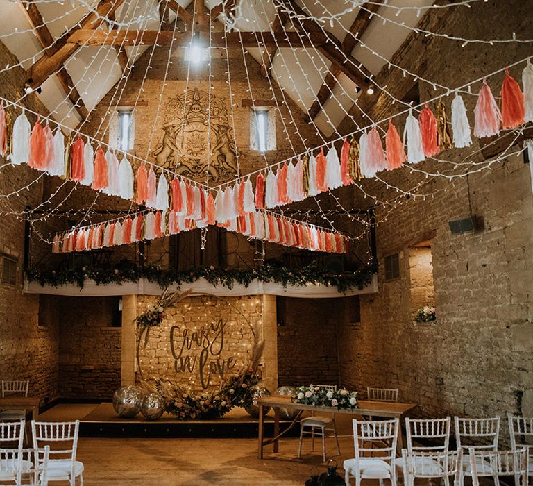 Crazy In Love wedding sign for ceremony in barn