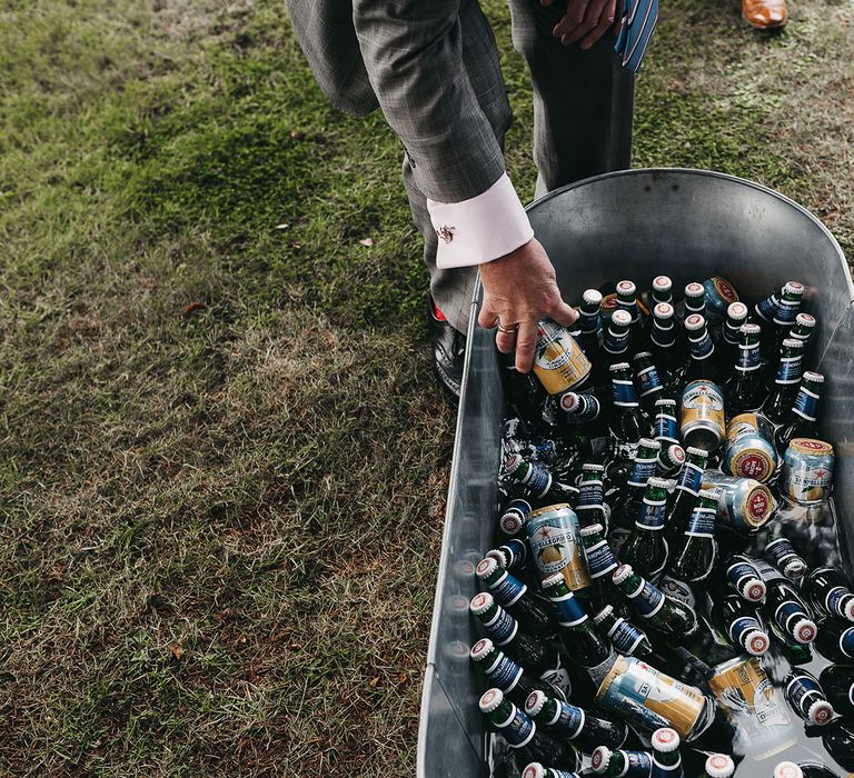 Booze bath wedding drinks