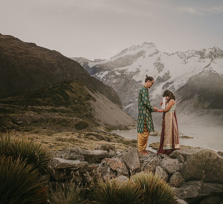 An intimate and personal elopement ceremony at Mount Cook, New Zealand